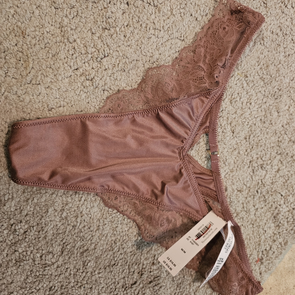 Victoria's Secret Dusty Rose Lace Thong